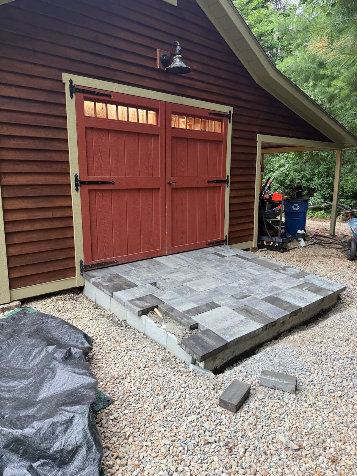Rustic Charm Shed Ramp with Gray Pavers image
